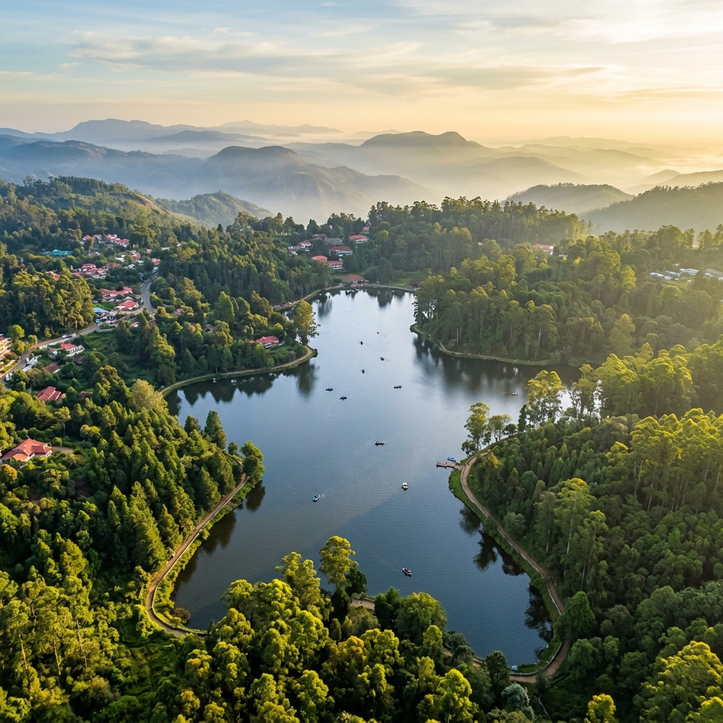 Kodaikanal, Tamil Nadu β Kodai Lake surrounded by pine forests in Kodaikanal