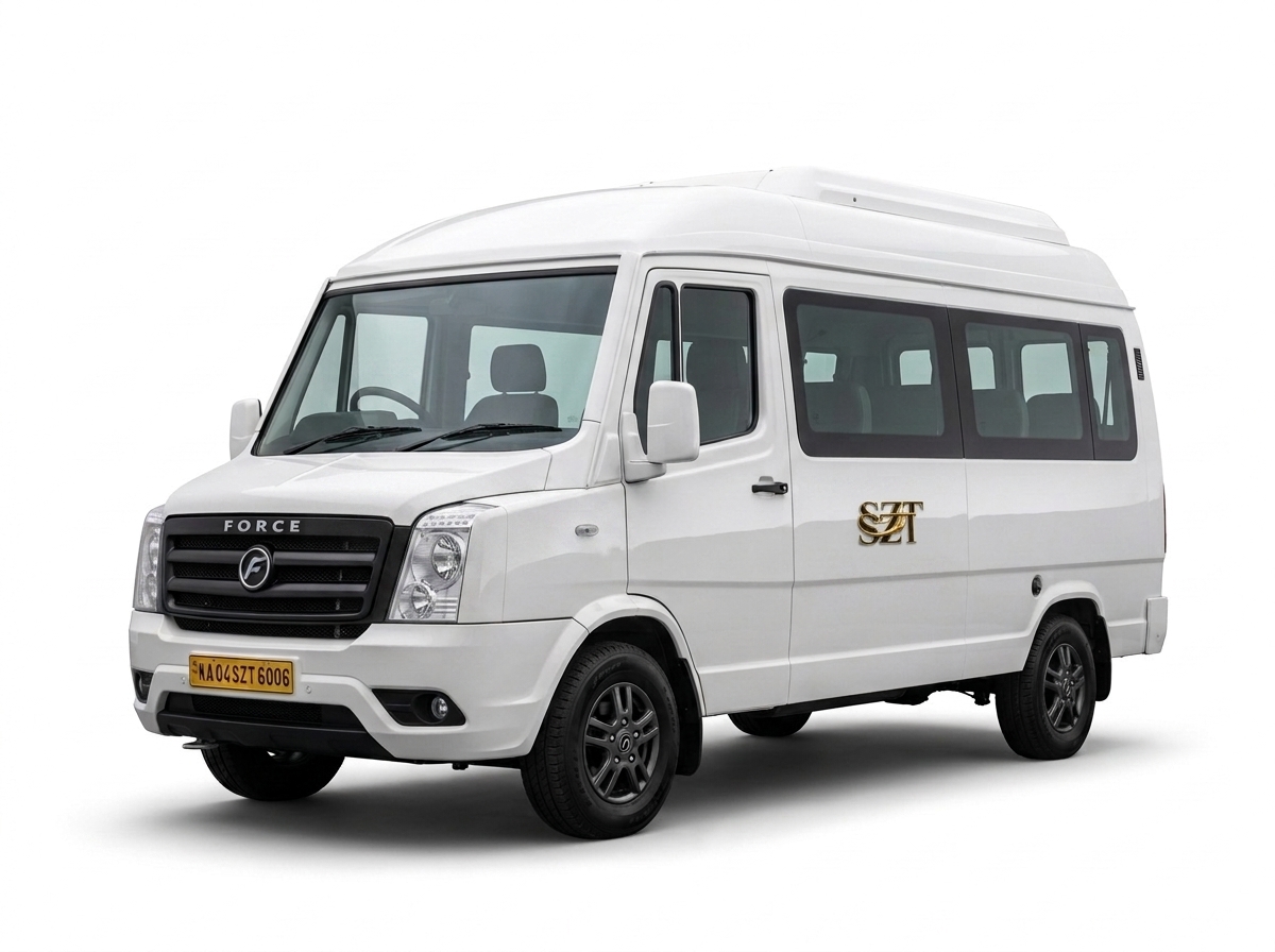 Force Urbania Luxury Van with KA registered yellow board and SZT sticker